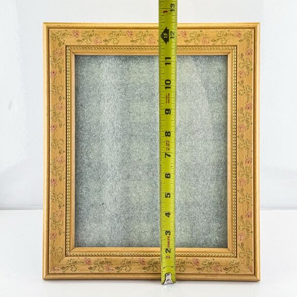 Vintage Floral Wood Picture Frame 10x12 – Cottagecore Shabby Chic Rose Design - Picture 6 of 7
